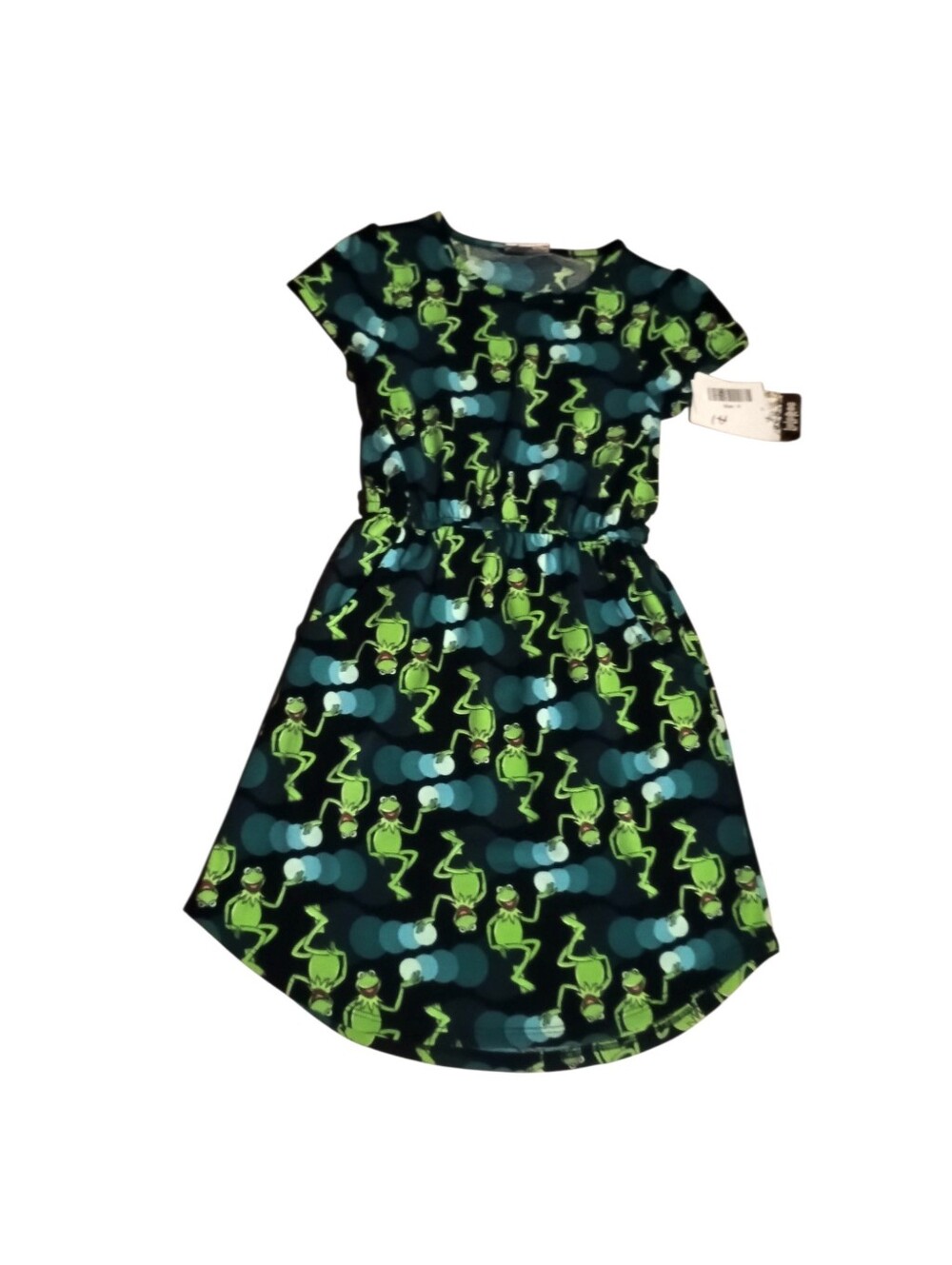 LuLaRoe Disney Mae dress featuring a Kermit the Frog Muppets print Girl Size 8